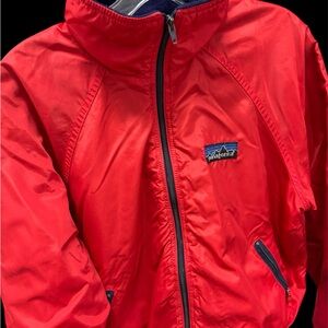 Patagonia -Vintage-Patagonia Bomber Jacket Red Fleece Lined Large Made in USA